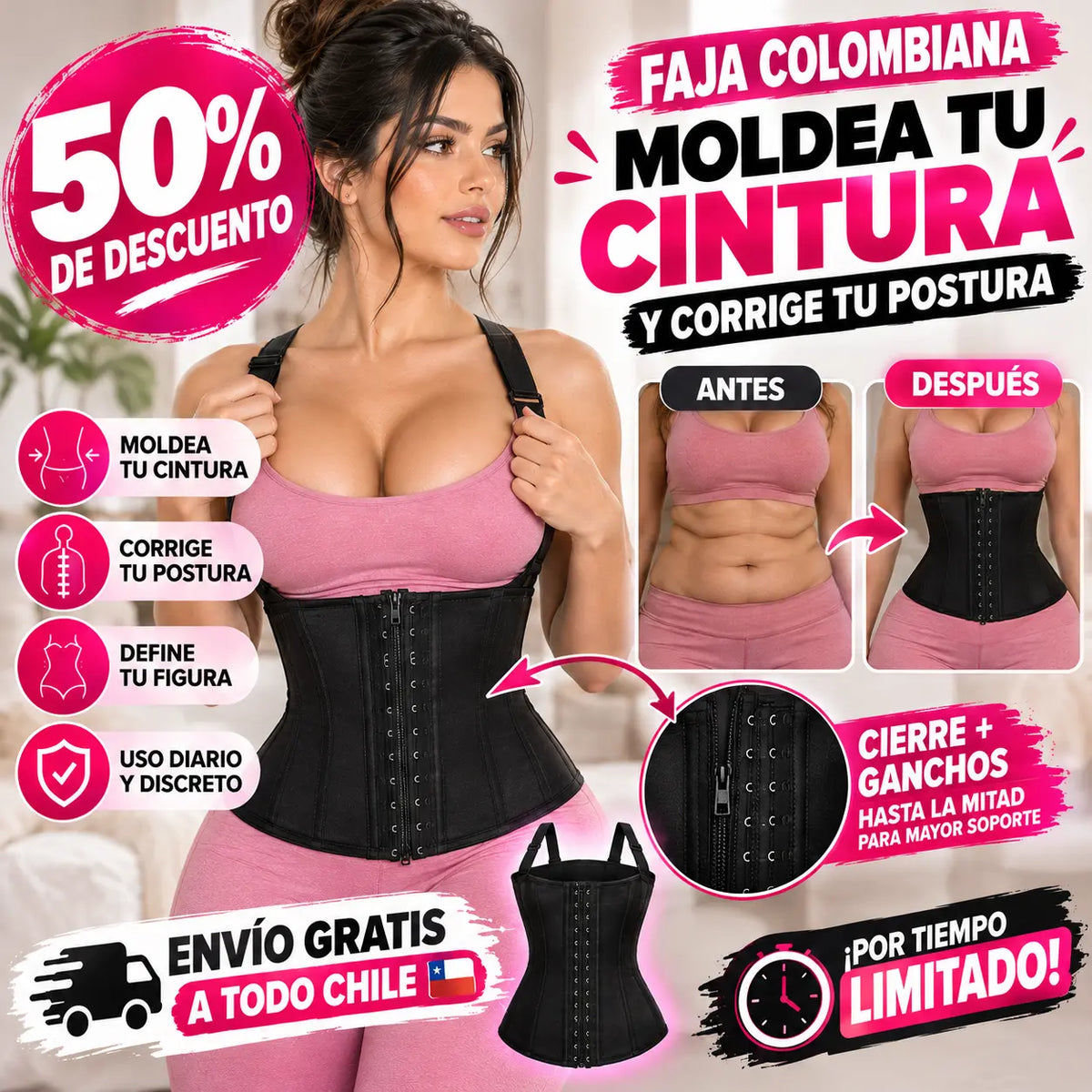💋 DiosaFit Premium - Faja Moldeadora Colombiana de Doble Compresión