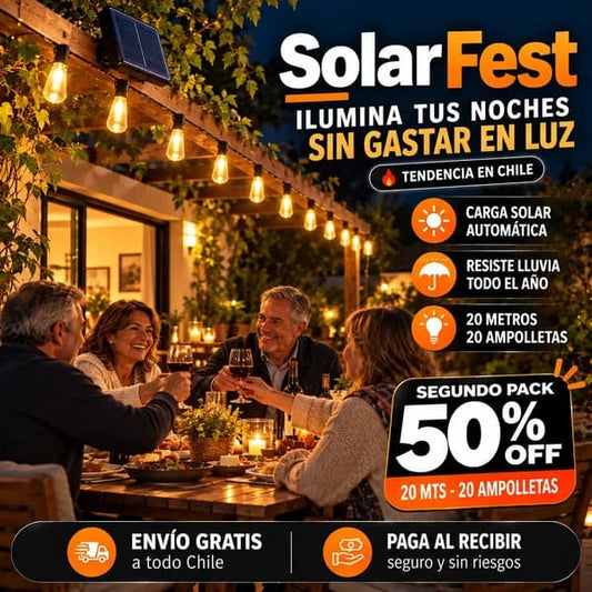 Guirnalda solar que ilumina todo tu jardín Toda la noche